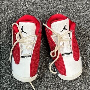 Jordan Kids Red and White Sneakers